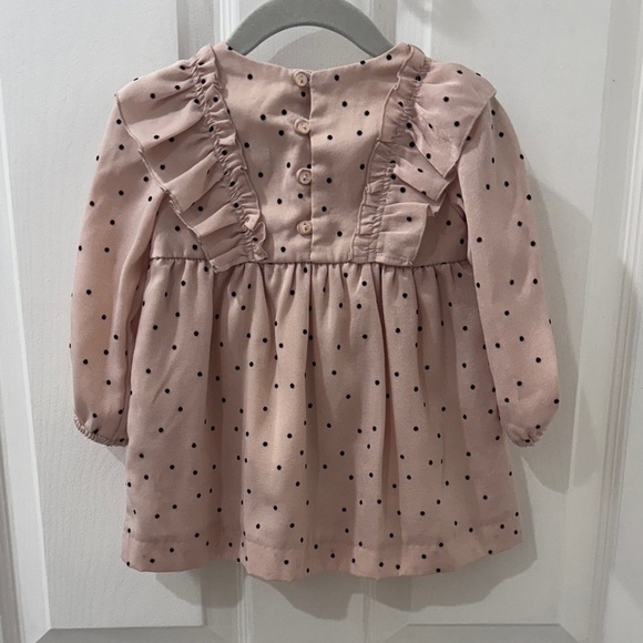 ZARA Girls Pink Polka Dot Ruffle Dress - Picture 2 of 3